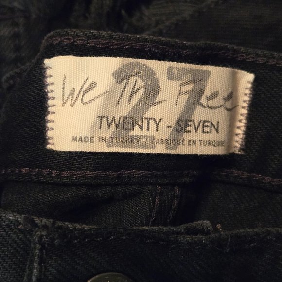 NWT FREE PEOPLE MAGGIE MID RISE STRAIGHT JEANS 0954 WASHED BLACK OB1463199 SZ 27 - Picture 9 of 11